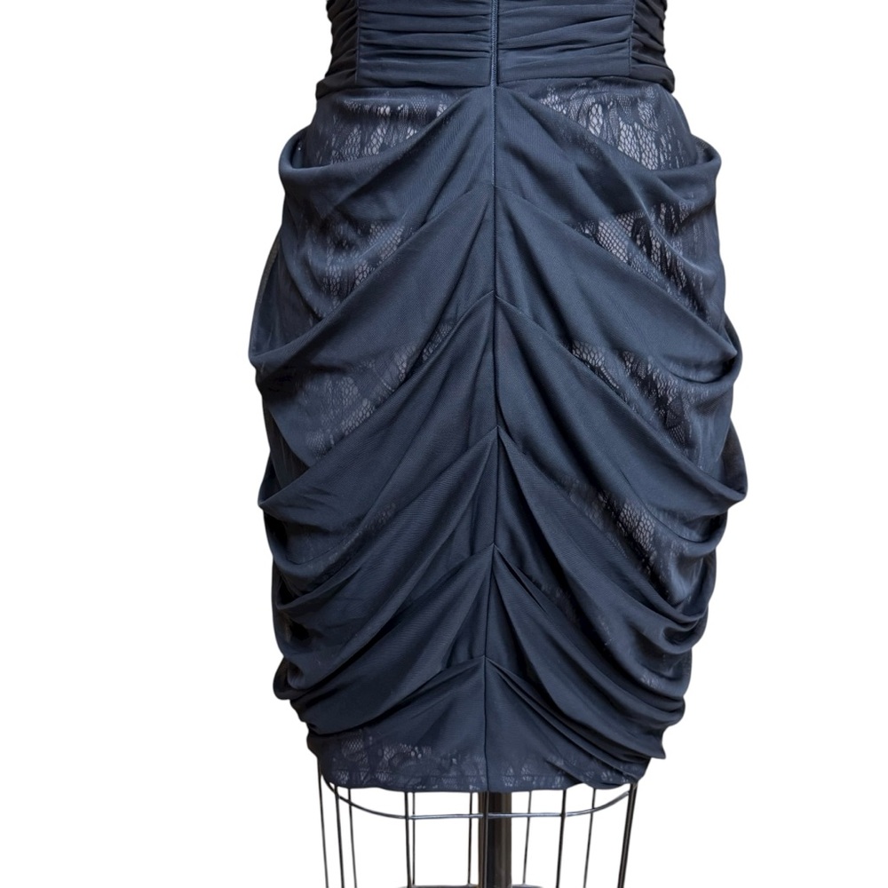 Max & Cleo Strapless Babydoll Dress Size 4 Black Pleated Cocktail Party Grunge - Picture 6 of 13